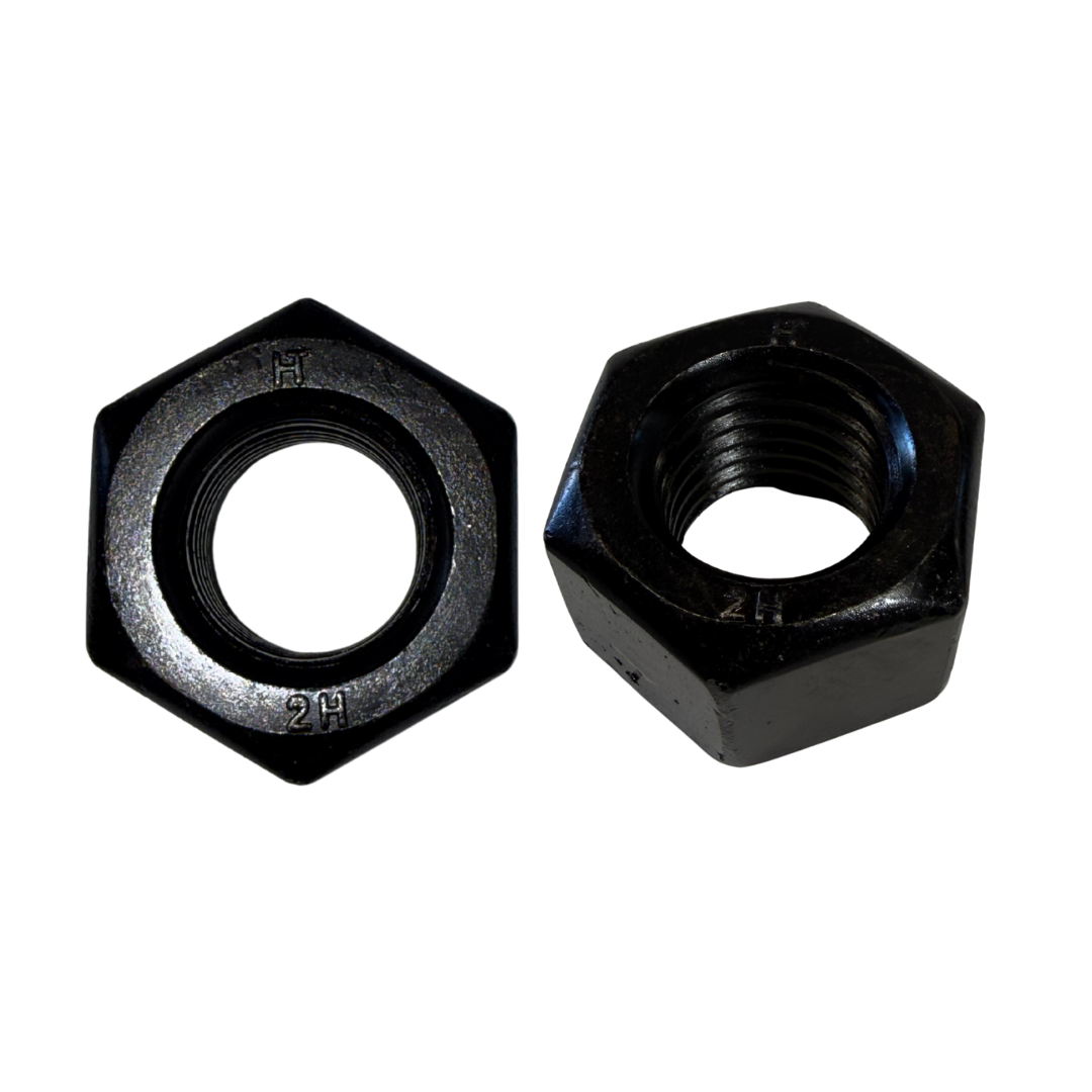 ASTM A194 Grade 2H heavy hex nut used with high-strength stud bolts in industrial applications
