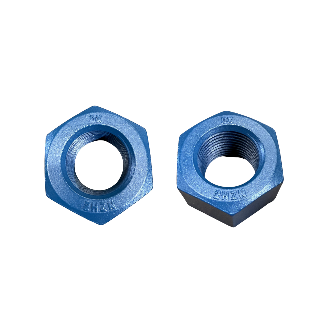 ASTM A194 Grade 2H heavy hex nut with Teflon coating for corrosion resistance in industrial bolting applications