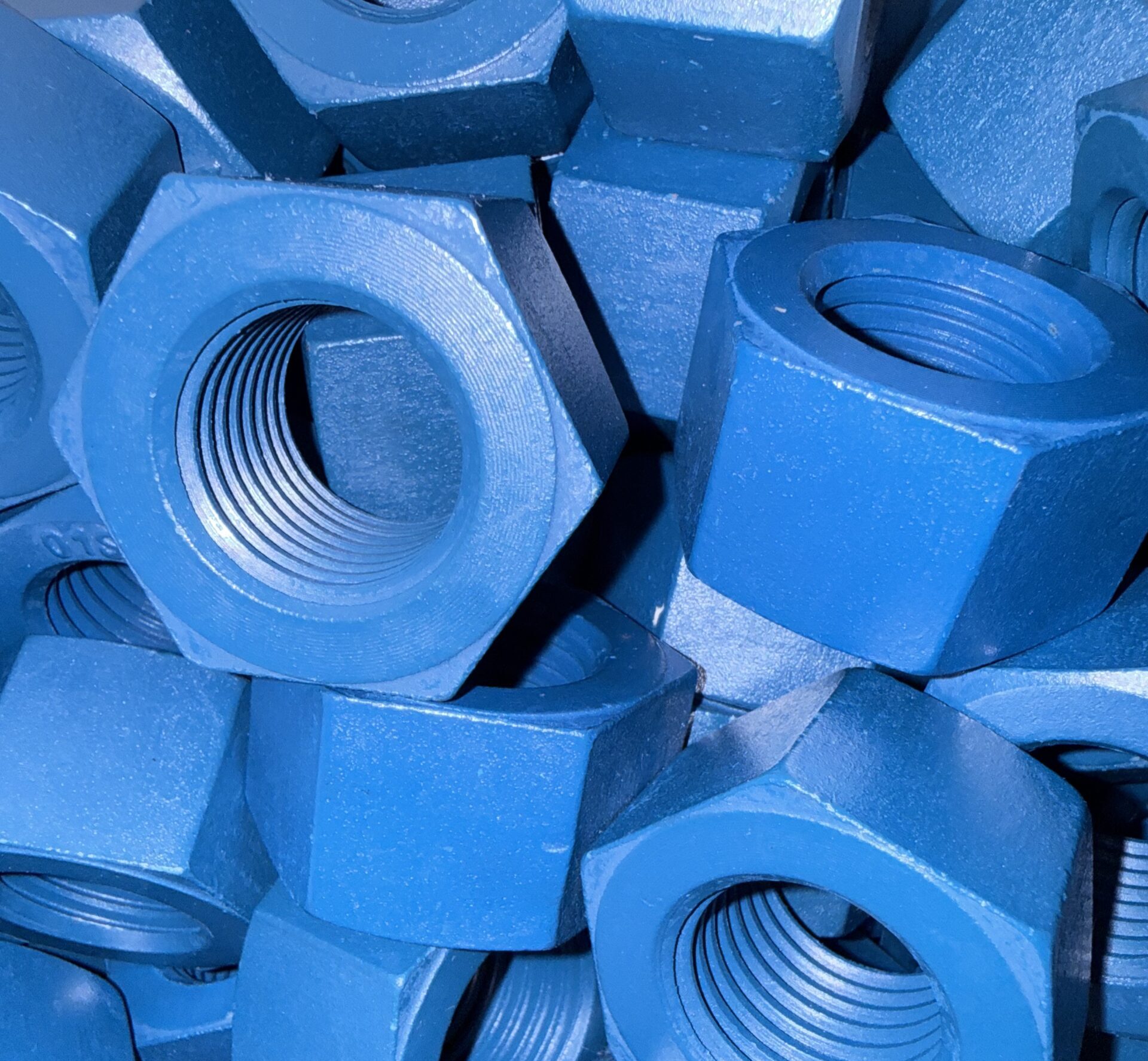 Hex nut with Teflon (PTFE) coating for corrosion resistance and reduced friction
